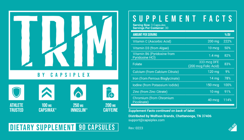 Capsiplex Trim Ingredients - жироспалювач для жінок старше 40 років